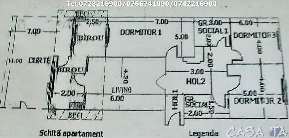 Închiriere apartament 3 camere, Str. 23 August