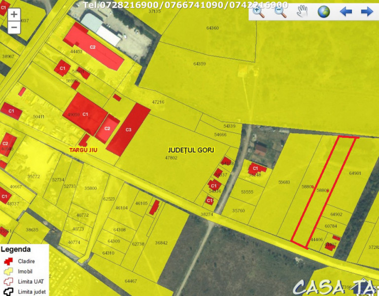 Teren Intravilan (3018 mp),situat în Târgu Jiu, Str Marin Preda