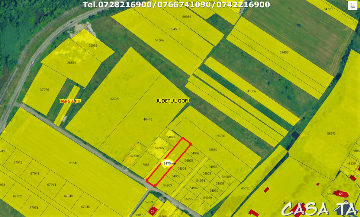 Teren Intravilan (1870 mp),situat în Târgu Jiu, Aleea Dumbrava