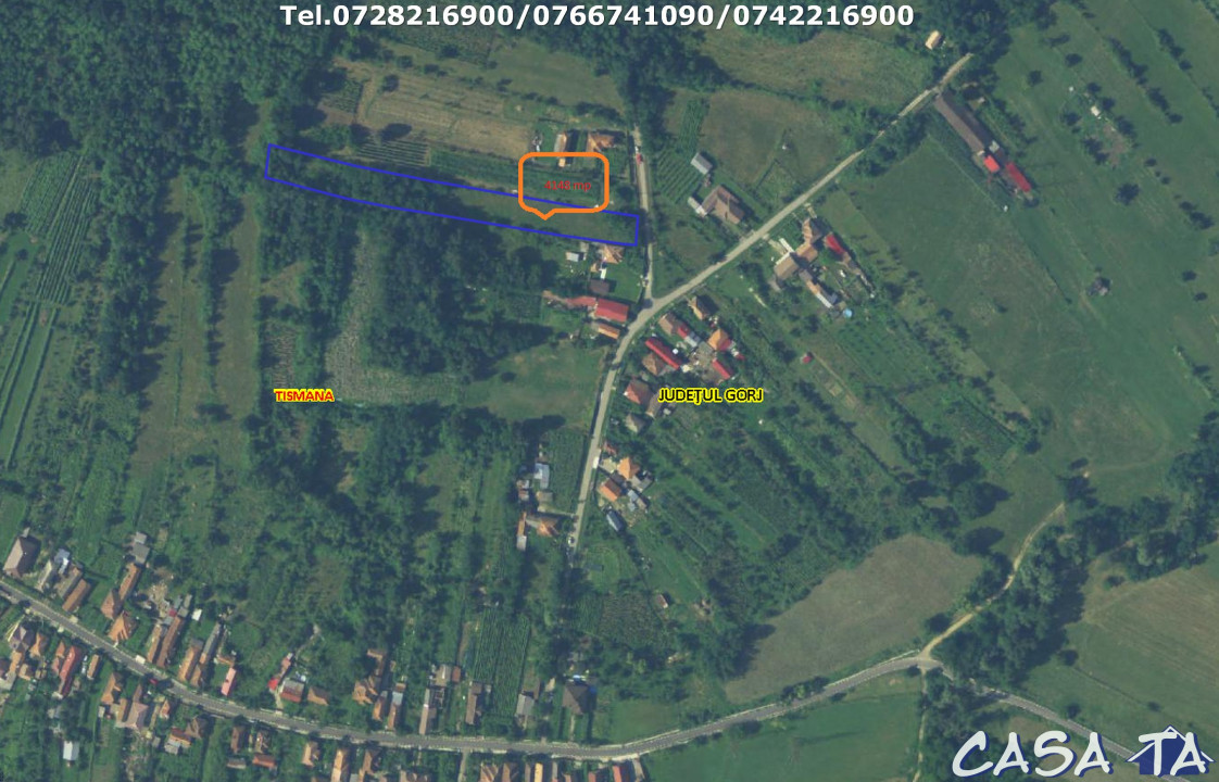 Teren Intravilan (4148 mp), situat in Tismana (Vanata)