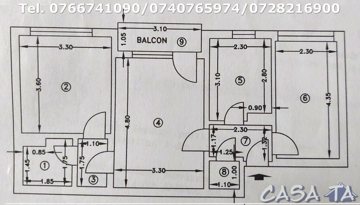 Apartament 3 Camere, Etaj 2, Aleea Unirii